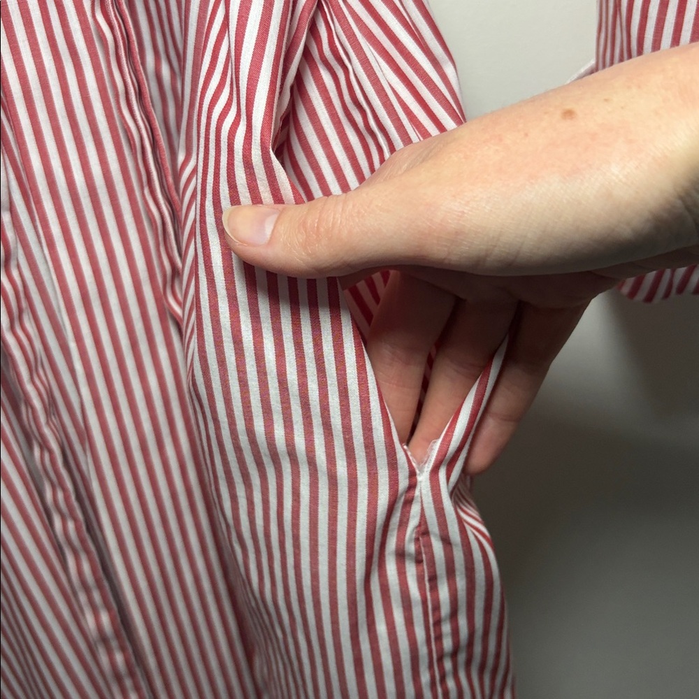 VINTAGE Valentino Intimo Intimates Pink and White Striped Robe 100% cotton - Picture 6 of 9